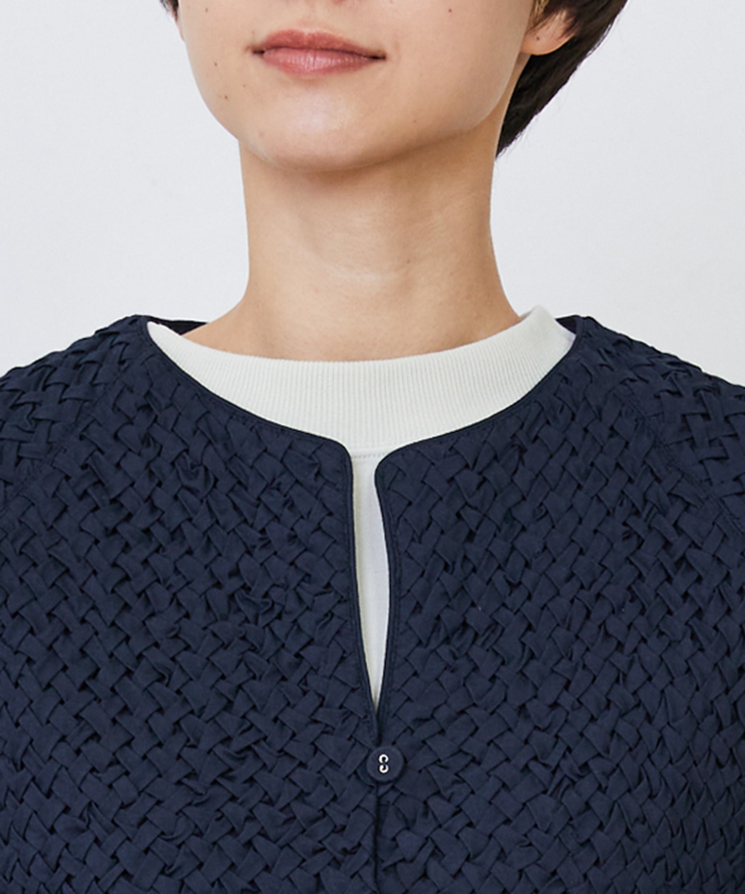 【LOISIR】｜2BUY10%OFF・3BUY20%OFF｜インドコットンポプリンハンドスモッキングブラウスジャケット 詳細画像 ブラック 19