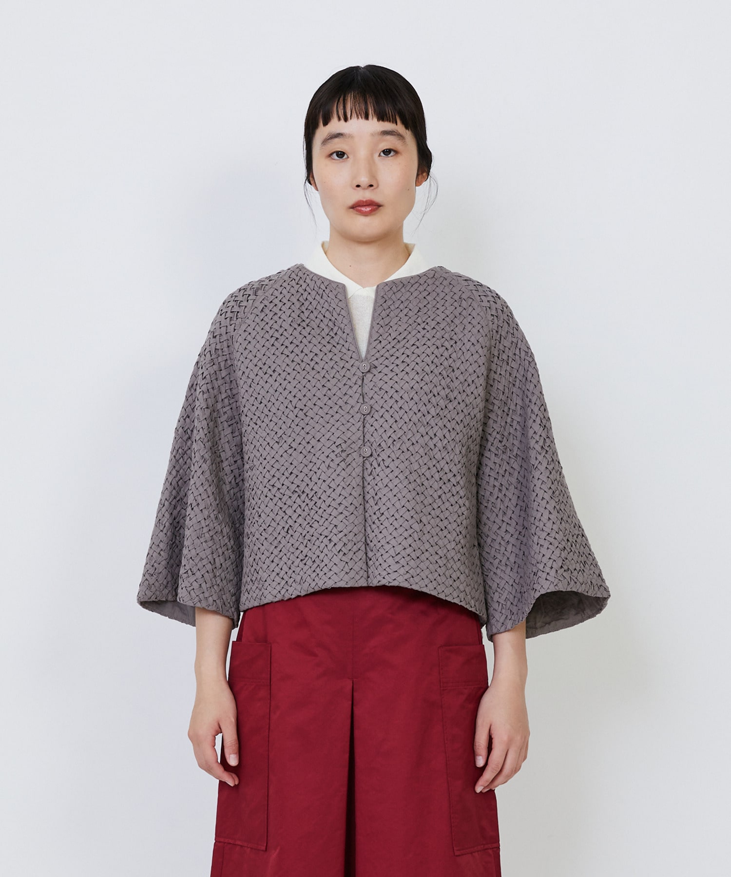 【LOISIR】｜2BUY10%OFF・3BUY20%OFF｜インドコットンポプリンハンドスモッキングブラウスジャケット 詳細画像 ブラック 7