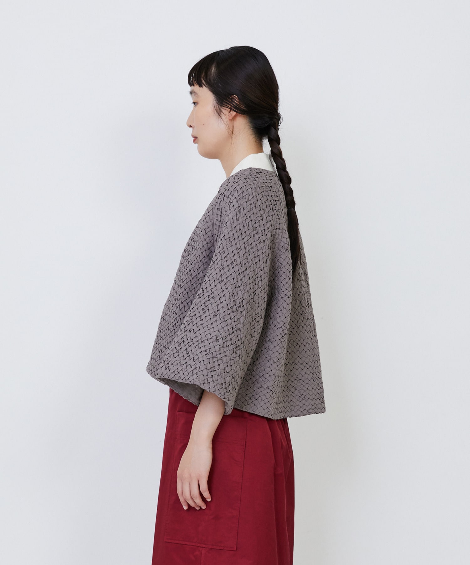 【LOISIR】｜2BUY10%OFF・3BUY20%OFF｜インドコットンポプリンハンドスモッキングブラウスジャケット 詳細画像 ブラック 8