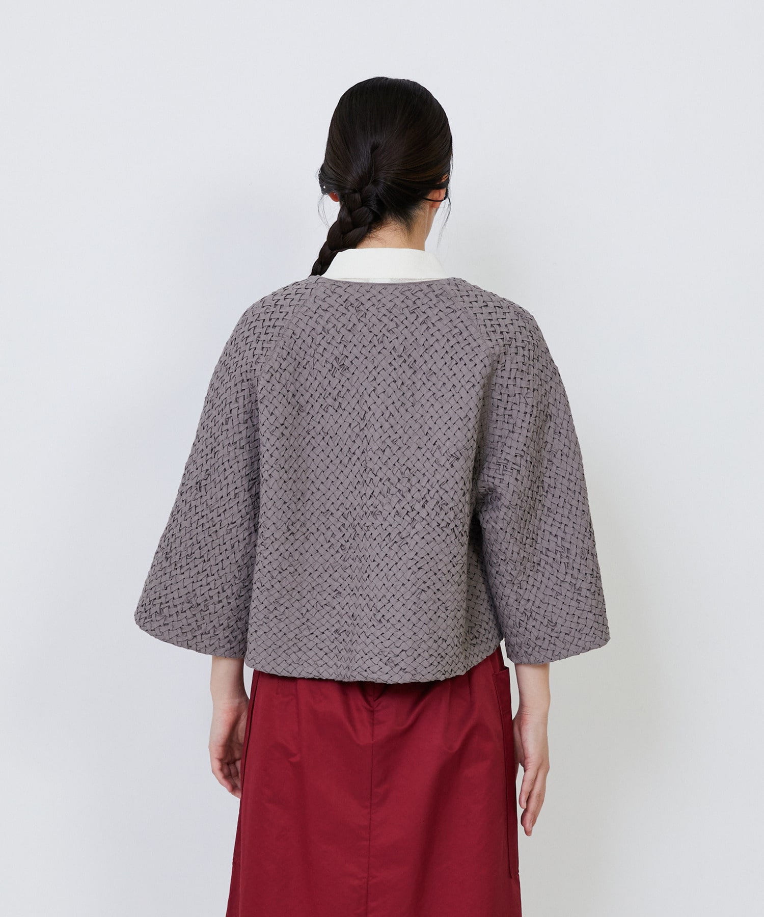 【LOISIR】｜2BUY10%OFF・3BUY20%OFF｜インドコットンポプリンハンドスモッキングブラウスジャケット 詳細画像 ブラック 9