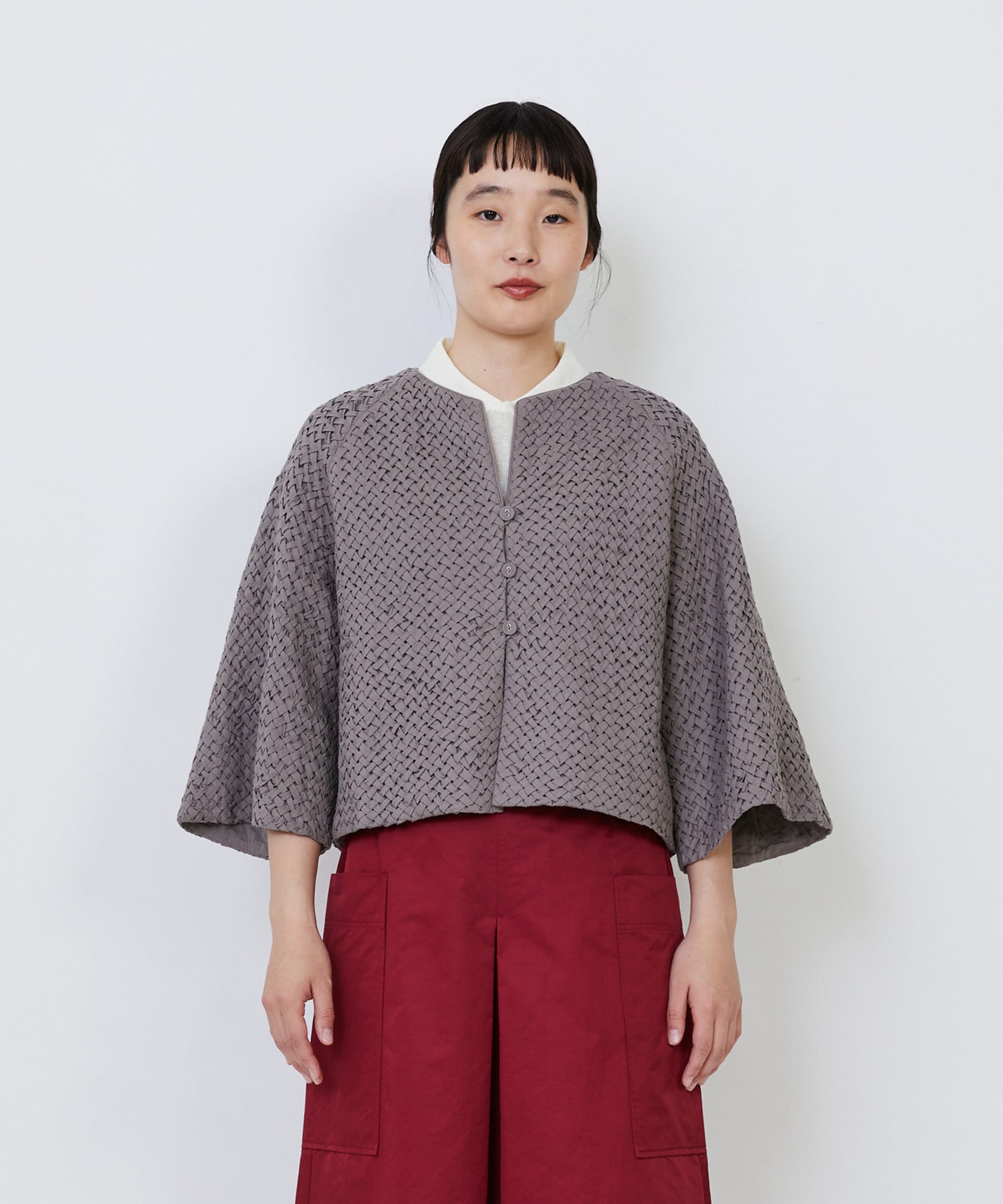 【LOISIR】｜2BUY10%OFF・3BUY20%OFF｜インドコットンポプリンハンドスモッキングブラウスジャケット 詳細画像 モカ 1