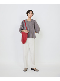 【LOISIR】｜2BUY10%OFF・3BUY20%OFF｜インドコットンポプリンハンドスモッキングブラウス 詳細画像 ブラック 1