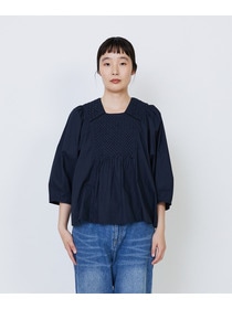 【LOISIR】｜2BUY10%OFF・3BUY20%OFF｜インドコットンポプリンハンドスモッキングブラウス 詳細画像 ブラック 17