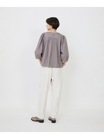 【LOISIR】｜2BUY10%OFF・3BUY20%OFF｜インドコットンポプリンハンドスモッキングブラウス 詳細画像 ブラック 7