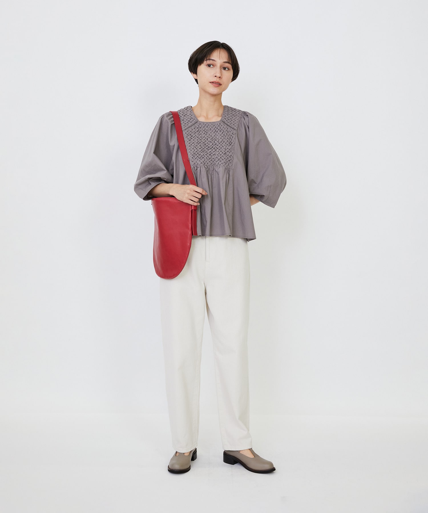 【LOISIR】｜2BUY10%OFF・3BUY20%OFF｜インドコットンポプリンハンドスモッキングブラウス 詳細画像 ブラック 1