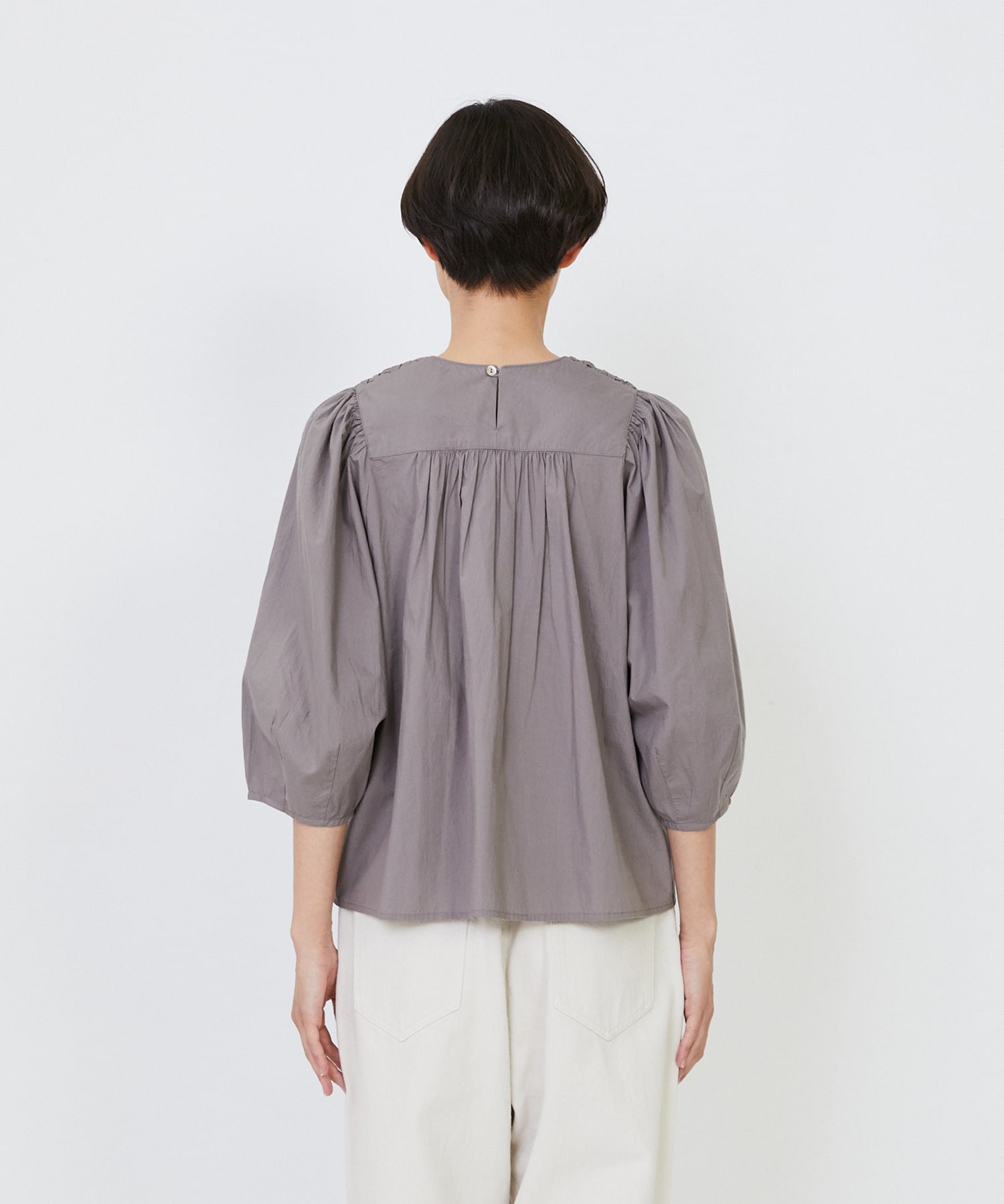 【LOISIR】｜2BUY10%OFF・3BUY20%OFF｜インドコットンポプリンハンドスモッキングブラウス 詳細画像 ブラック 10