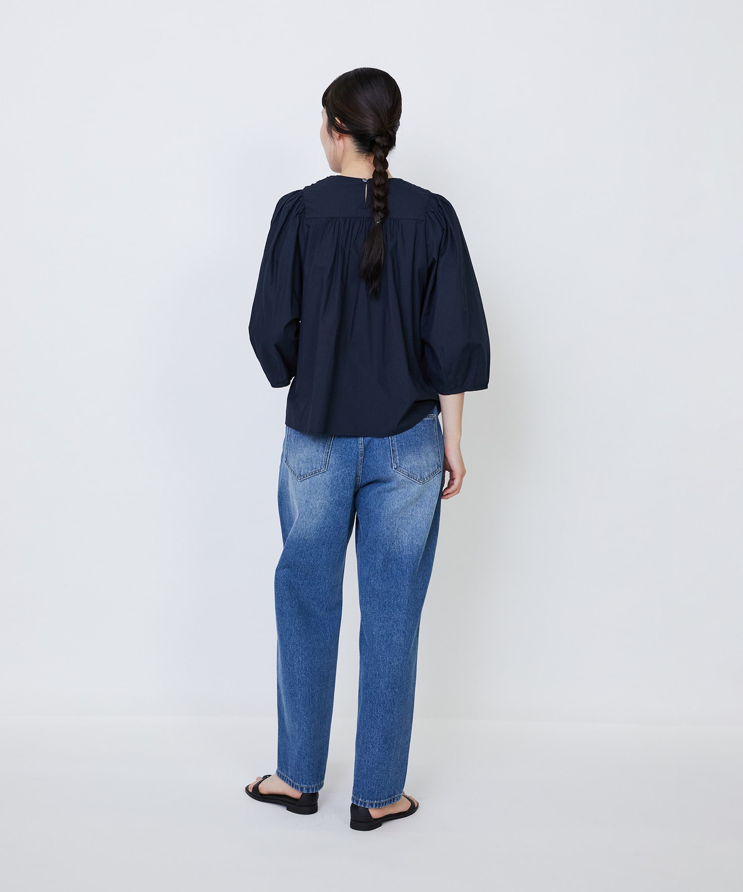 【LOISIR】｜2BUY10%OFF・3BUY20%OFF｜インドコットンポプリンハンドスモッキングブラウス 詳細画像 ブラック 16