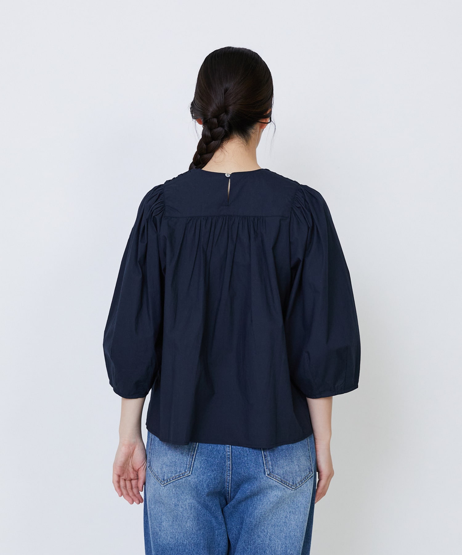 【LOISIR】｜2BUY10%OFF・3BUY20%OFF｜インドコットンポプリンハンドスモッキングブラウス 詳細画像 ブラック 19