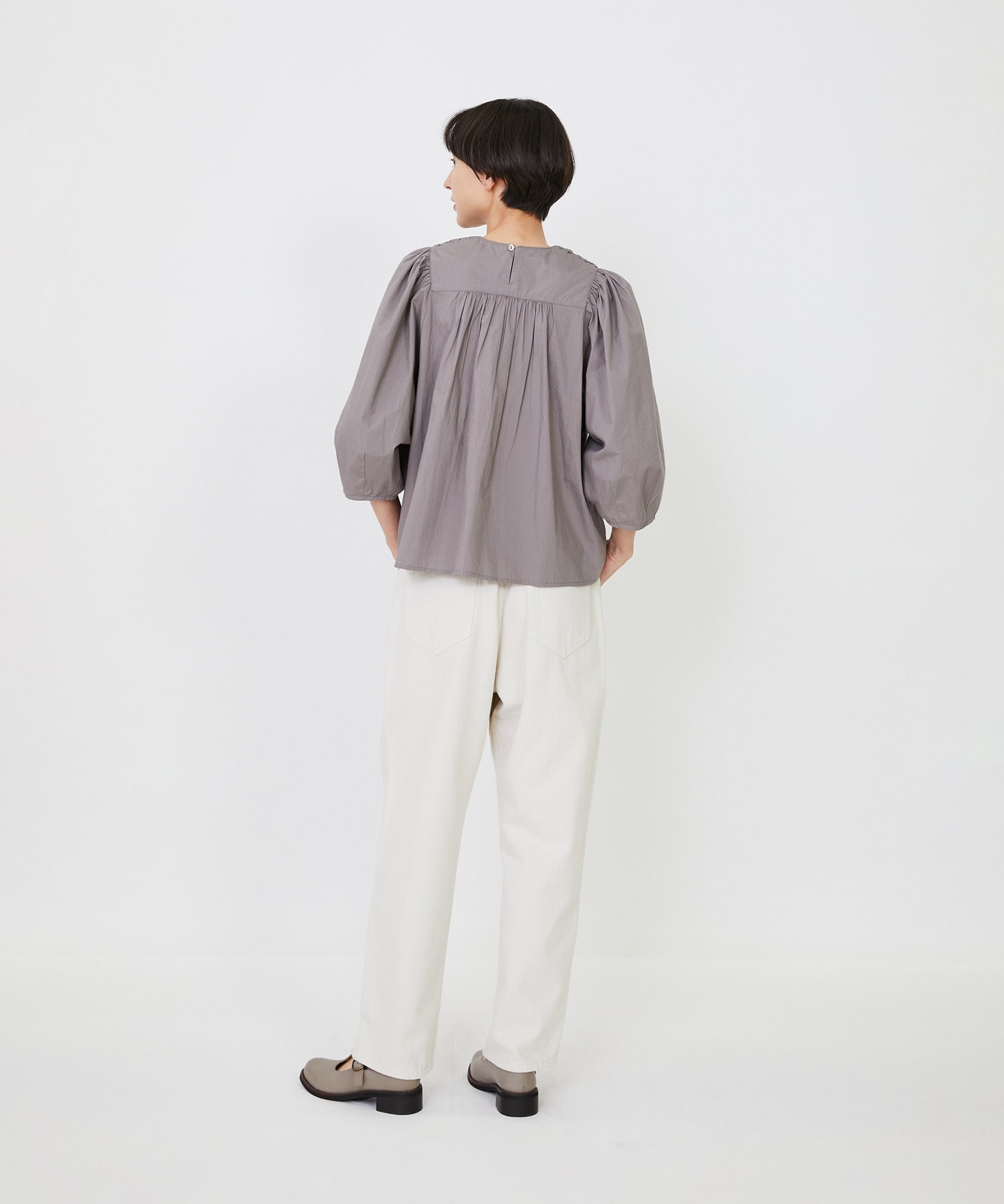 【LOISIR】｜2BUY10%OFF・3BUY20%OFF｜インドコットンポプリンハンドスモッキングブラウス 詳細画像 ブラック 7