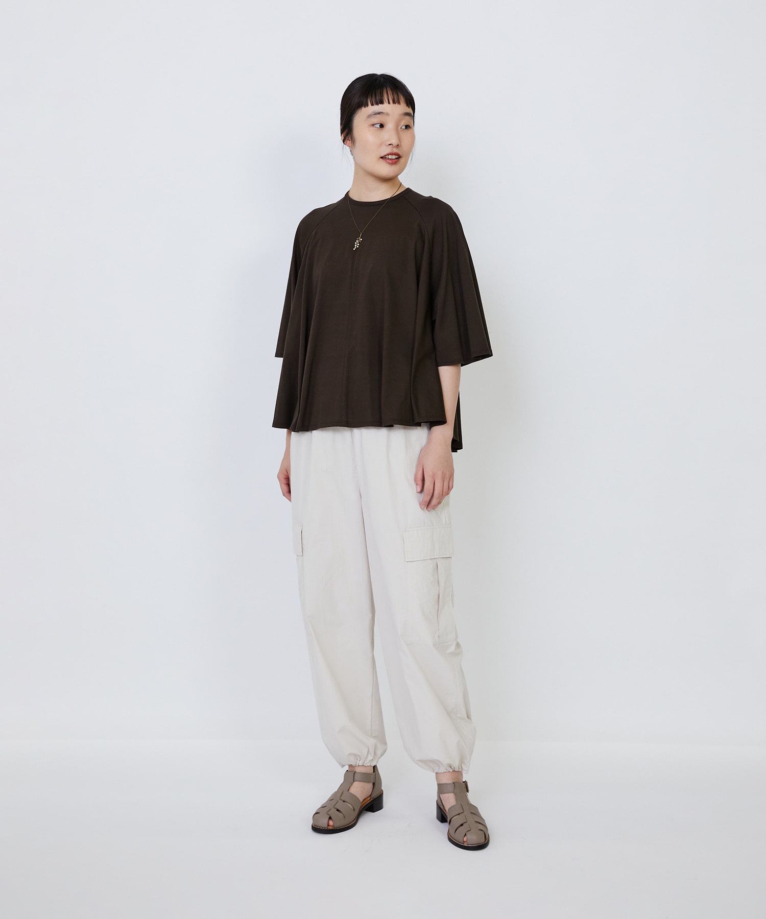 【LOISIR】｜2BUY10%OFF・3BUY20%OFF｜【MTサイズ有り】コットンポプリンパラシュートパンツ 詳細画像 ブラウン 2