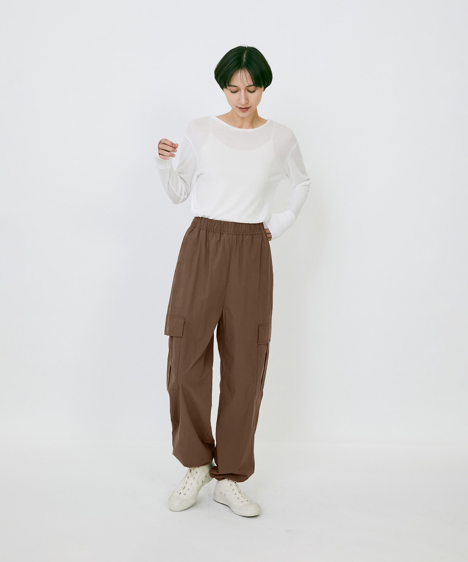 【LOISIR】｜2BUY10%OFF・3BUY20%OFF｜【MTサイズ有り】コットンポプリンパラシュートパンツ 詳細画像 ブラウン 20