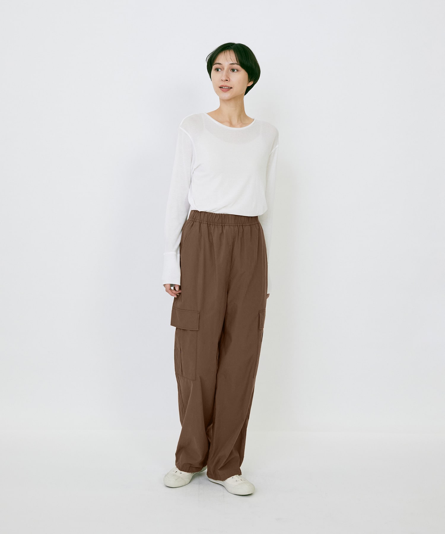 【LOISIR】｜2BUY10%OFF・3BUY20%OFF｜【MTサイズ有り】コットンポプリンパラシュートパンツ 詳細画像 ブラウン 23