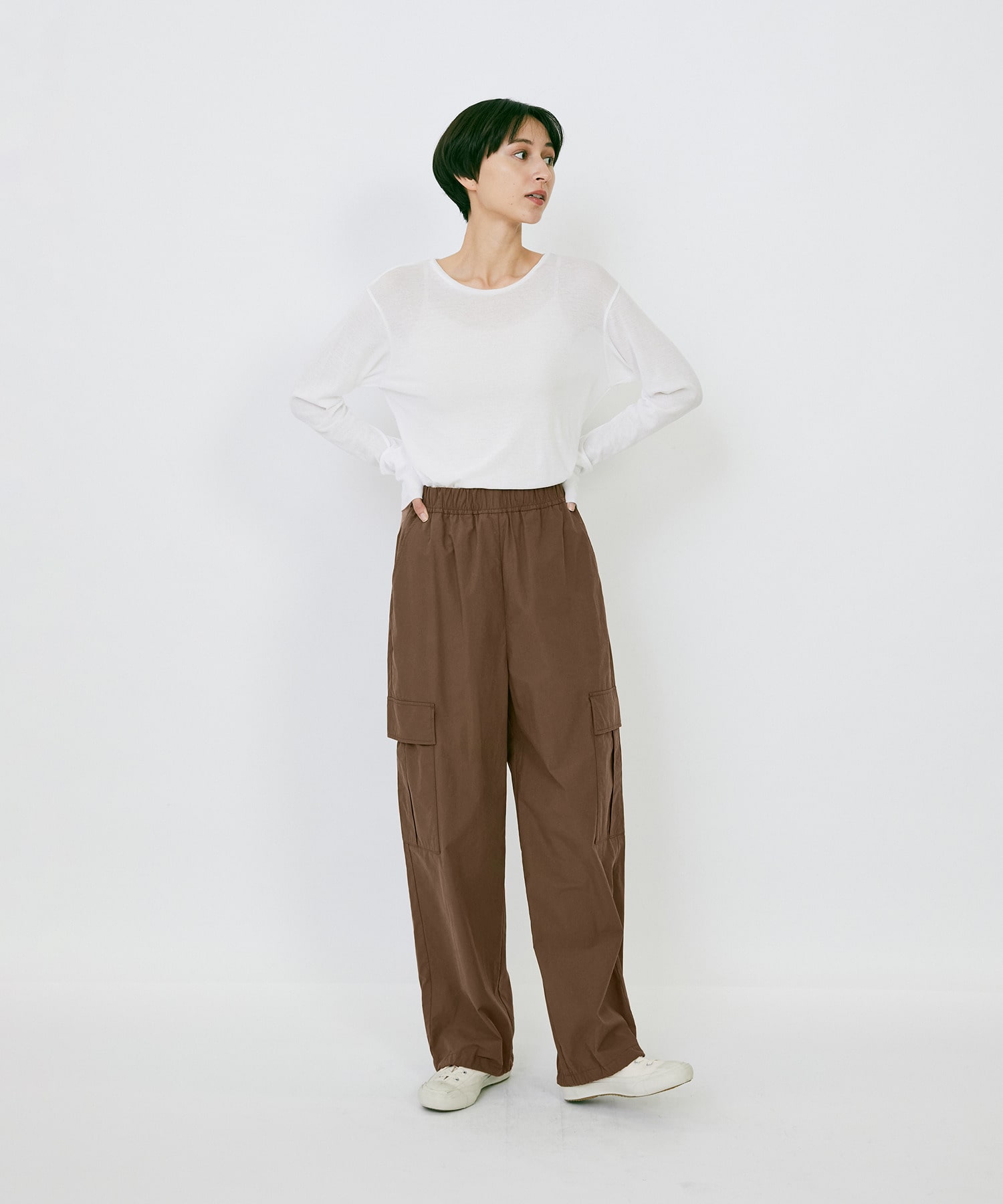 【LOISIR】｜2BUY10%OFF・3BUY20%OFF｜【MTサイズ有り】コットンポプリンパラシュートパンツ 詳細画像 ブラウン 24