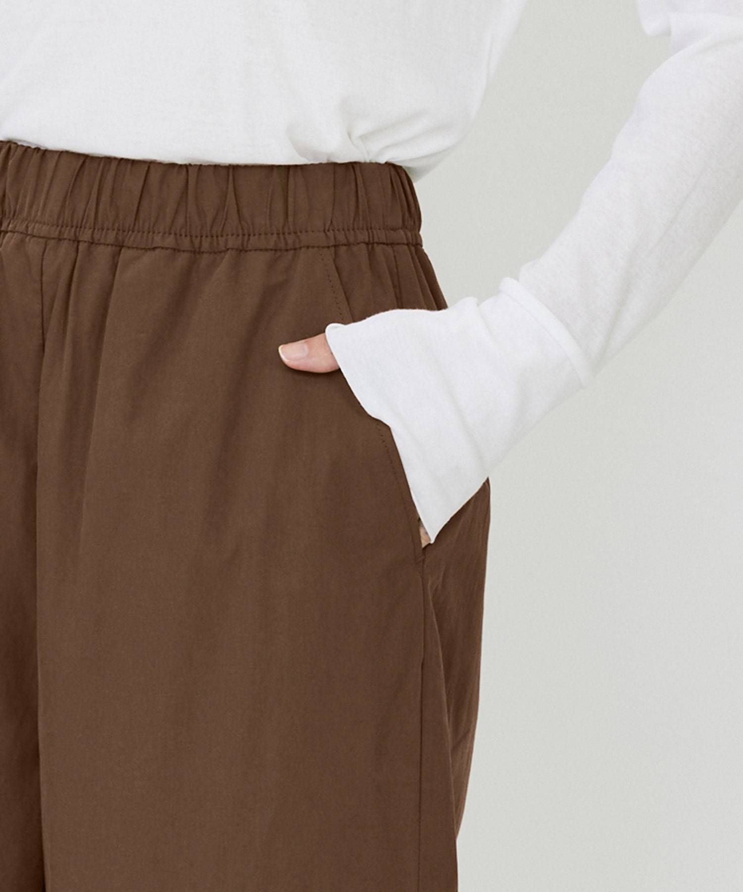 【LOISIR】｜2BUY10%OFF・3BUY20%OFF｜【MTサイズ有り】コットンポプリンパラシュートパンツ 詳細画像 ブラウン 35