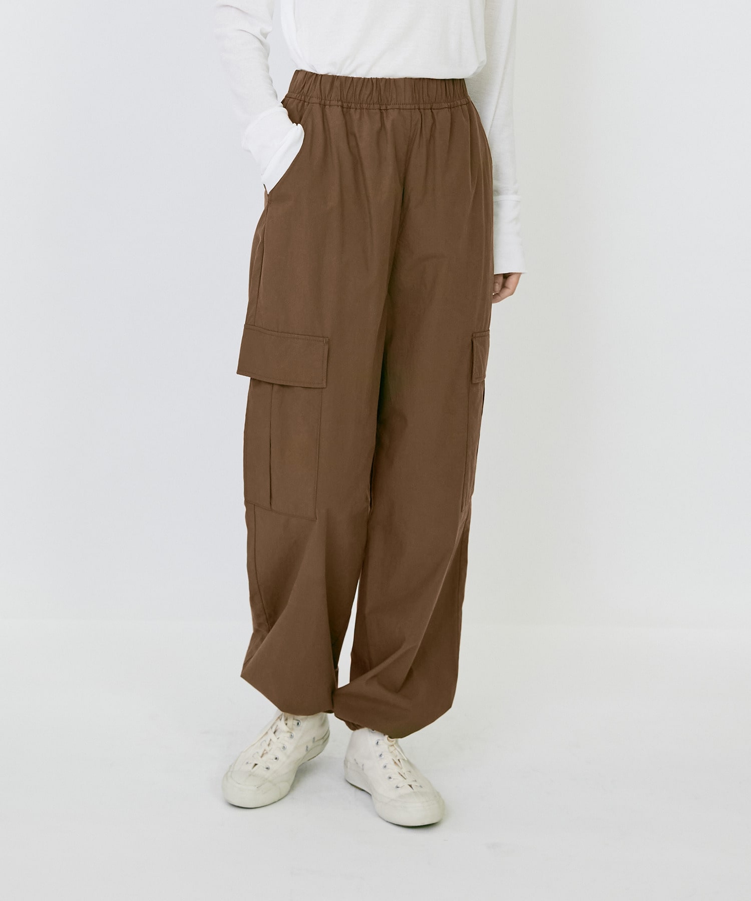 【LOISIR】｜2BUY10%OFF・3BUY20%OFF｜【MTサイズ有り】コットンポプリンパラシュートパンツ 詳細画像 ブラウン 1