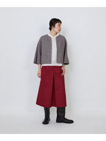 【LOISIR】【MTサイズ有り】エステルコットンタフタミモレスカート 詳細画像 ブラック 1