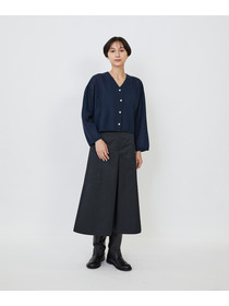 【LOISIR】【MTサイズ有り】エステルコットンタフタミモレスカート 詳細画像 ブラック 12