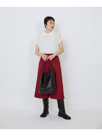 【LOISIR】【MTサイズ有り】エステルコットンタフタミモレスカート 詳細画像 ブラック 2