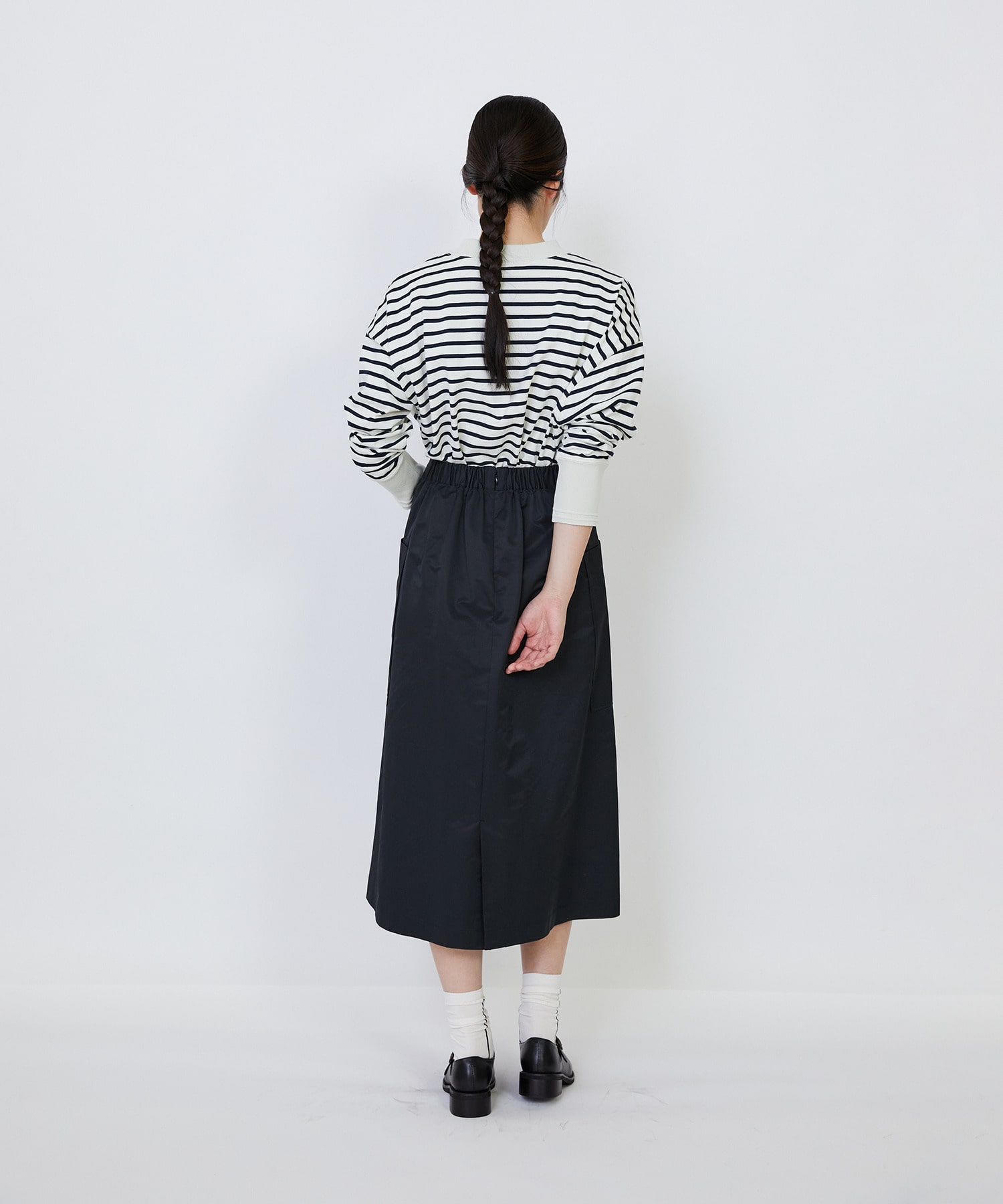 【LOISIR】【MTサイズ有り】エステルコットンタフタミモレスカート 詳細画像 ブラック 17