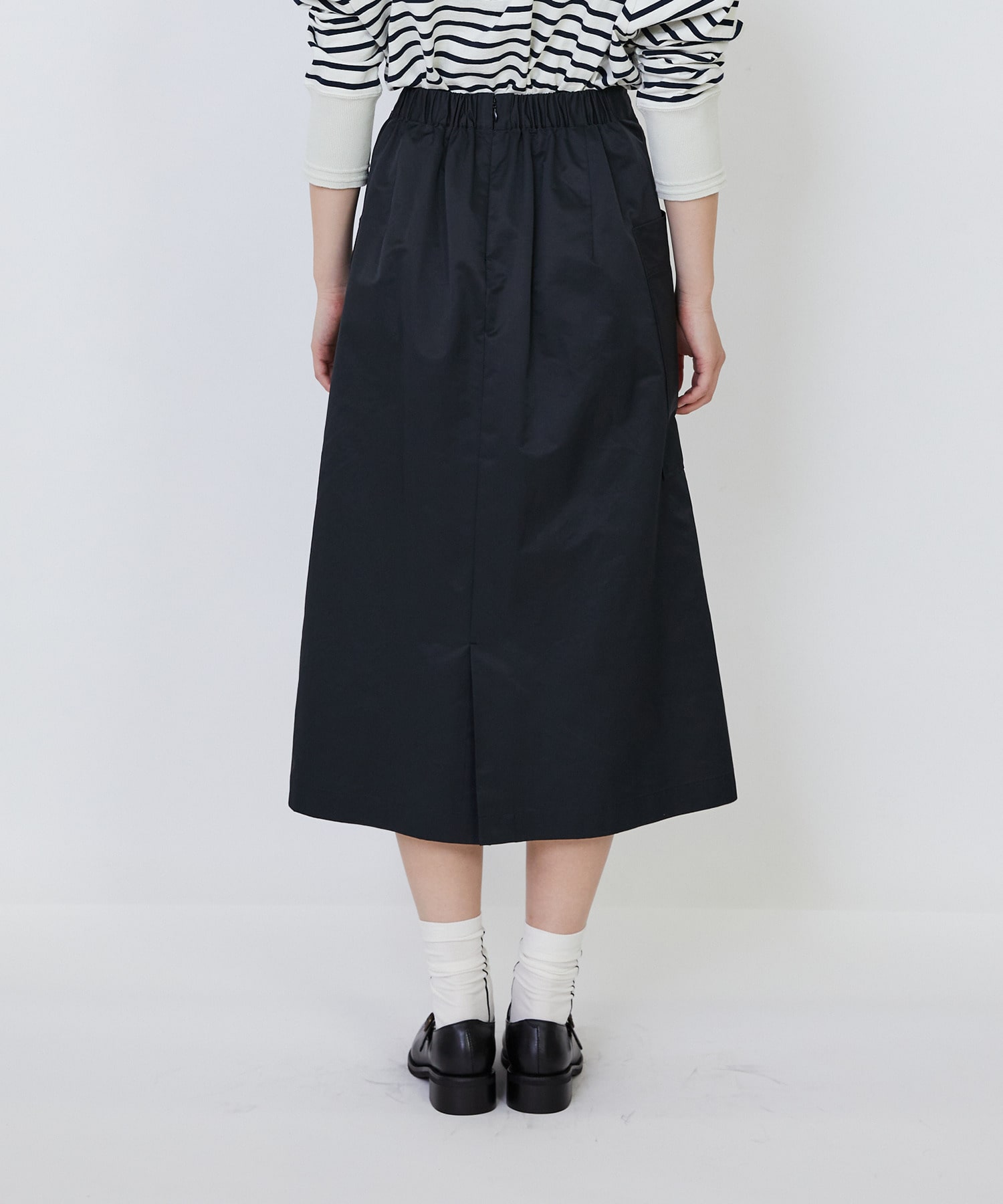 【LOISIR】【MTサイズ有り】エステルコットンタフタミモレスカート 詳細画像 ブラック 20