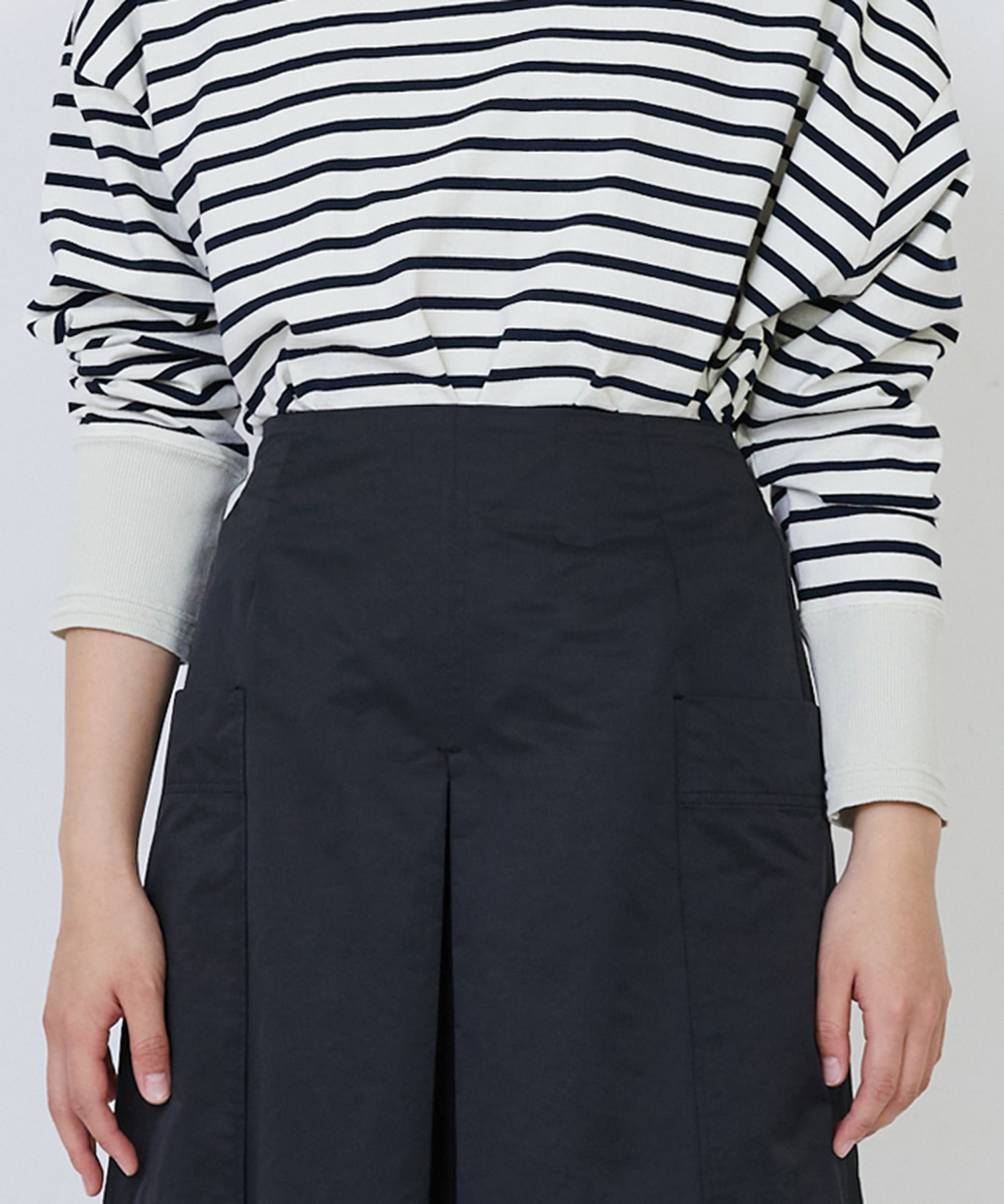 【LOISIR】【MTサイズ有り】エステルコットンタフタミモレスカート 詳細画像 ブラック 21