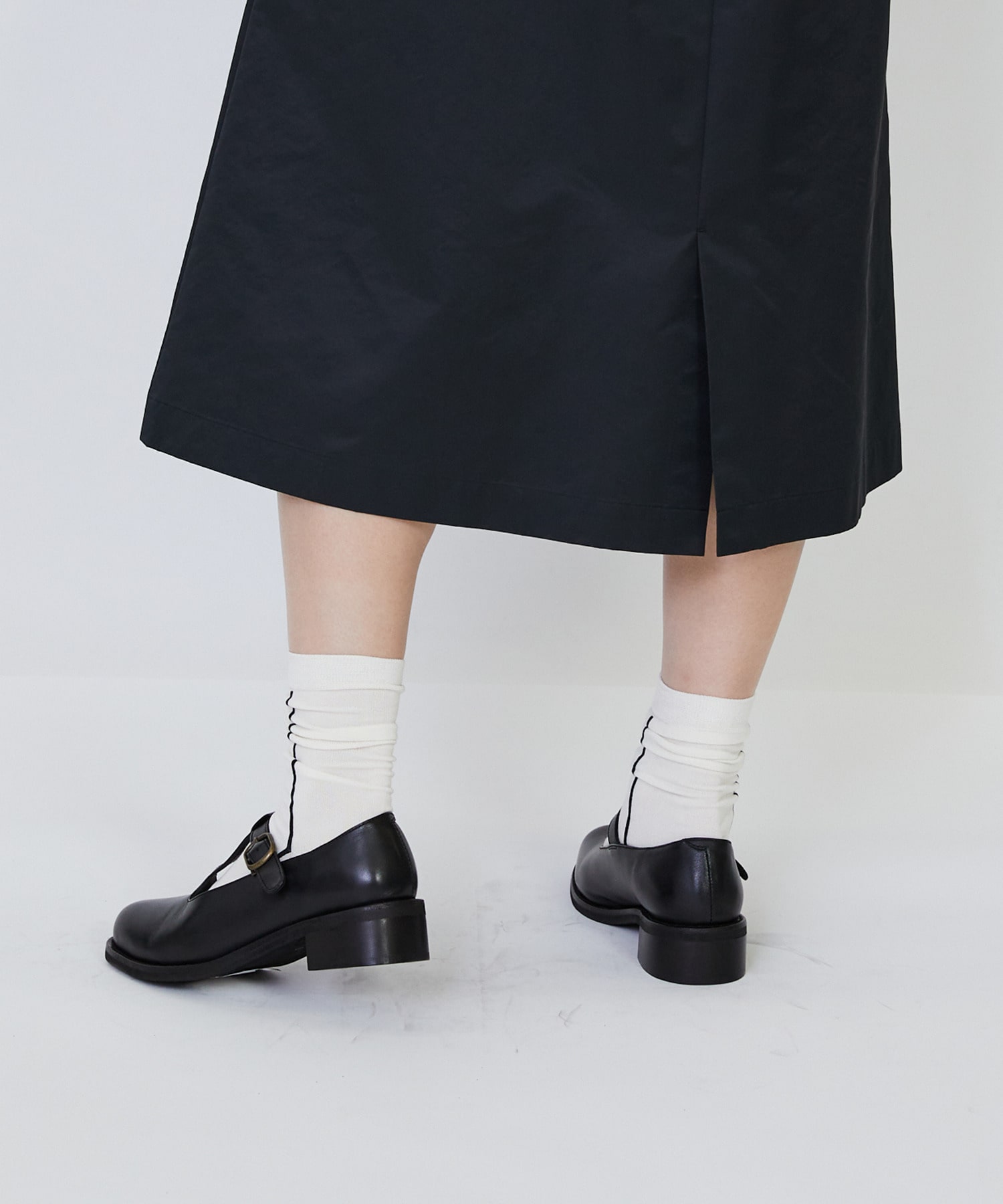 【LOISIR】【MTサイズ有り】エステルコットンタフタミモレスカート 詳細画像 ブラック 24