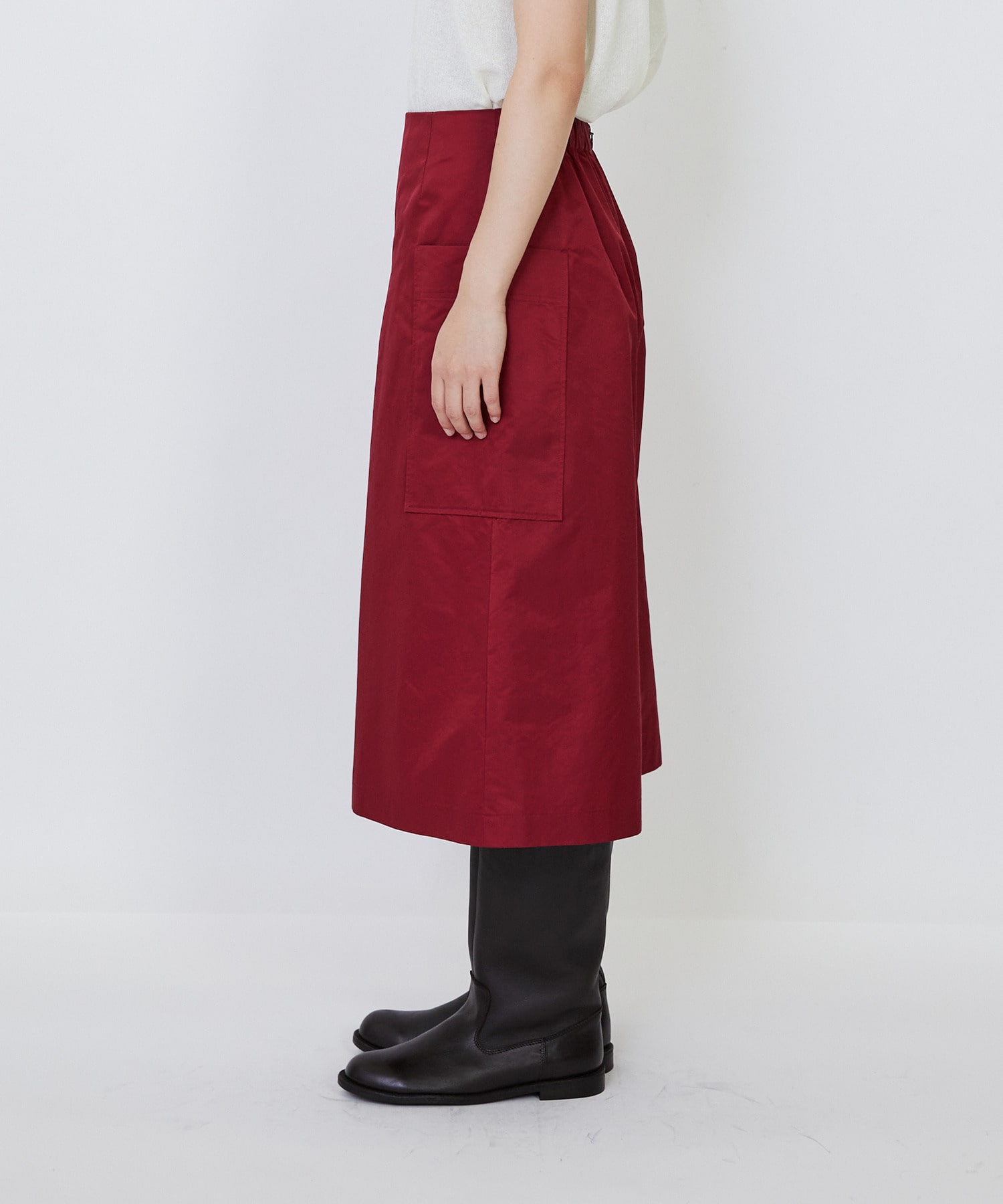 【LOISIR】【MTサイズ有り】エステルコットンタフタミモレスカート 詳細画像 ブラック 9