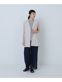 【LOISIR】エステルリネンヘリンボーンバックコンシャスベスト 詳細画像 グレー系その他 2