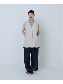 【LOISIR】エステルリネンヘリンボーンバックコンシャスベスト 詳細画像 グレー系その他 3