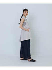 【LOISIR】エステルリネンヘリンボーンバックコンシャスベスト 詳細画像 グレー系その他 5