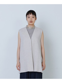 【LOISIR】エステルリネンヘリンボーンバックコンシャスベスト 詳細画像 グレー系その他 7