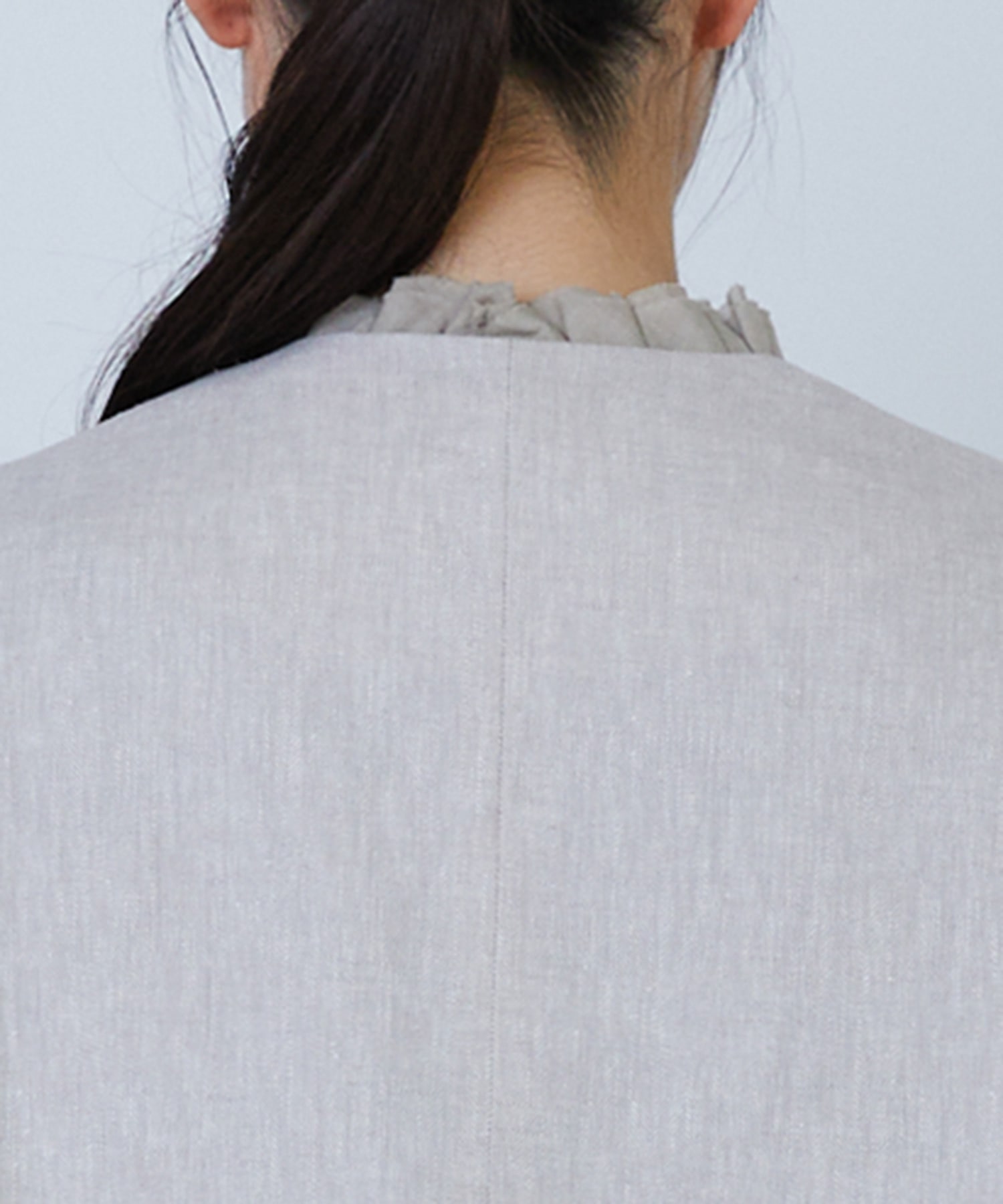 【LOISIR】エステルリネンヘリンボーンバックコンシャスベスト 詳細画像 グレー系その他 11