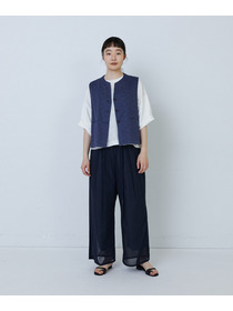 【LOISIR】リバティプリントオーバーダイベスト 詳細画像 ネイビー 1