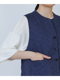 【LOISIR】リバティプリントオーバーダイベスト 詳細画像 ネイビー 13