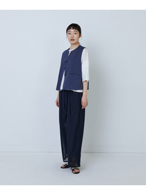 【LOISIR】リバティプリントオーバーダイベスト 詳細画像 ネイビー 3