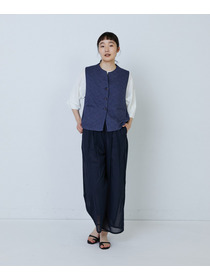 【LOISIR】リバティプリントオーバーダイベスト 詳細画像 ネイビー 4