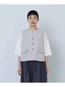 【LOISIR】コットンワッシャーローンベスト 詳細画像 ベージュ 7