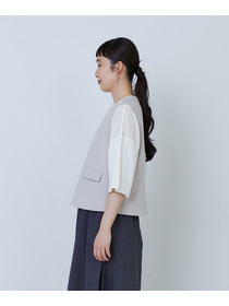 【LOISIR】コットンワッシャーローンベスト 詳細画像 ベージュ 8