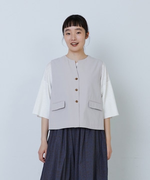 【LOISIR】コットンワッシャーローンベスト 詳細画像 ベージュ 1