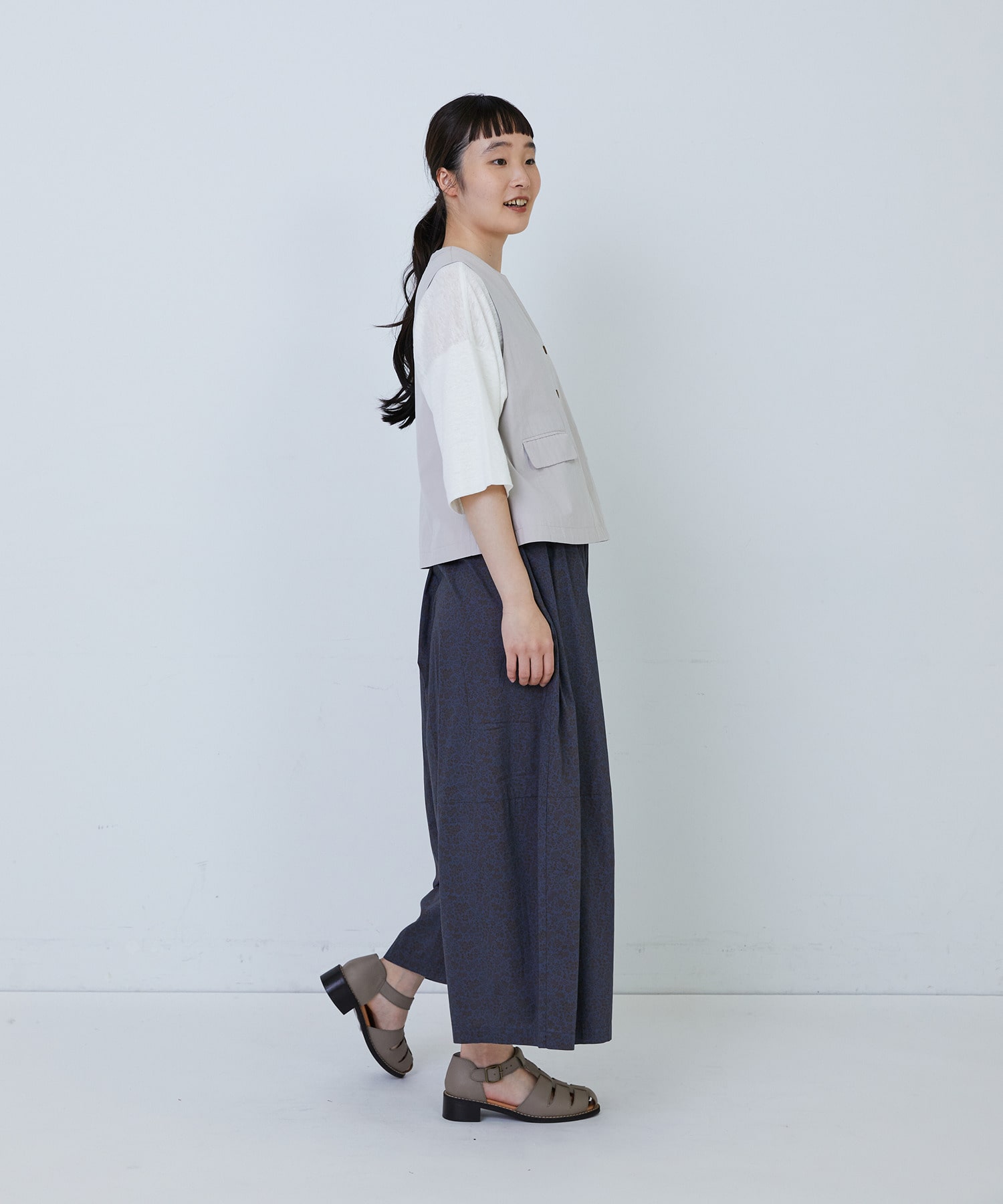 【LOISIR】コットンワッシャーローンベスト 詳細画像 ベージュ 5