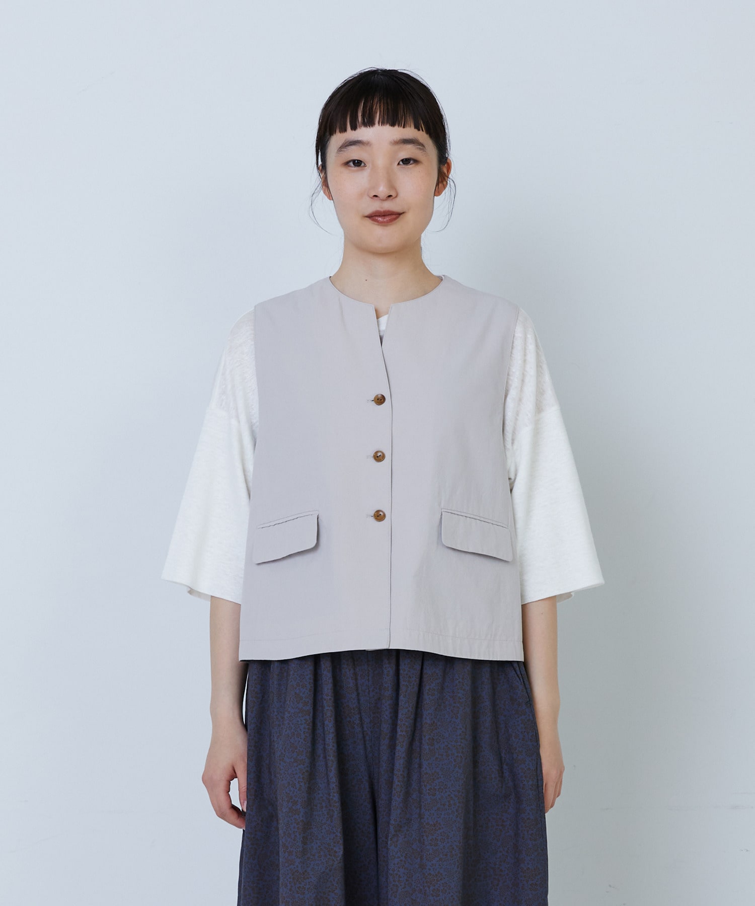 【LOISIR】コットンワッシャーローンベスト 詳細画像 ベージュ 7