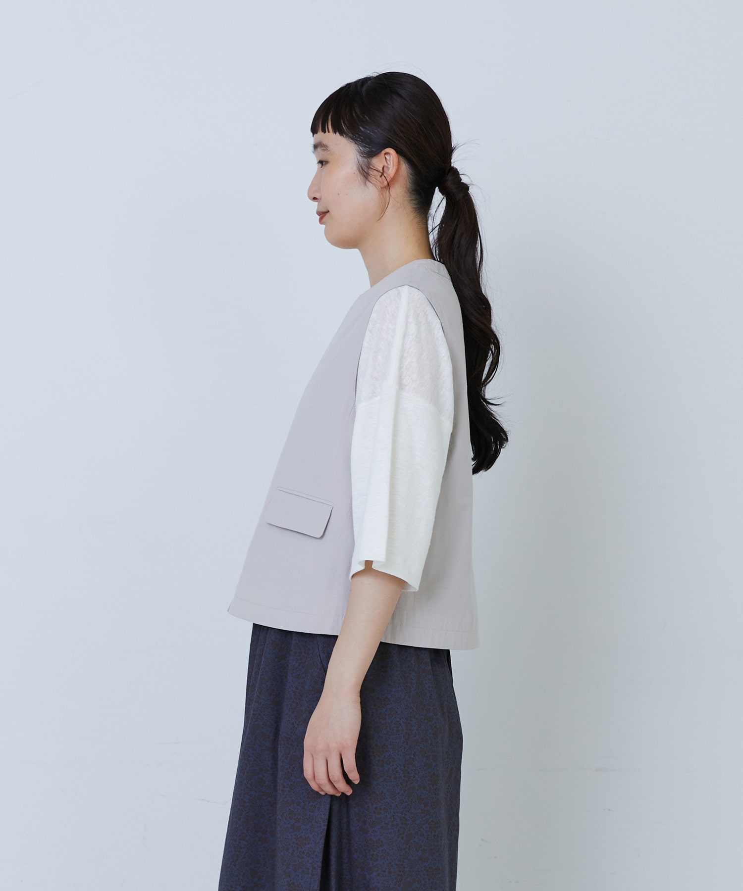 【LOISIR】コットンワッシャーローンベスト 詳細画像 ベージュ 8