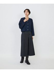 【LOISIR】エステルコットンリネンダブルジャカード編みショートカーディガン 詳細画像 ネイビー 19