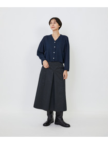 【LOISIR】エステルコットンリネンダブルジャカード編みショートカーディガン 詳細画像 ネイビー 20