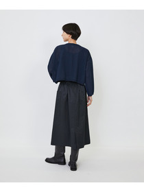 【LOISIR】エステルコットンリネンダブルジャカード編みショートカーディガン 詳細画像 ネイビー 23