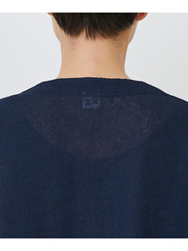 【LOISIR】エステルコットンリネンダブルジャカード編みショートカーディガン 詳細画像 ネイビー 28