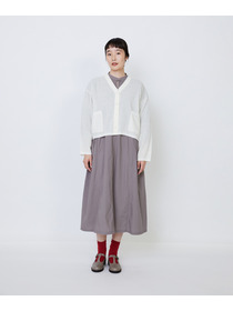 【LOISIR】エステルコットンリネンダブルジャカード編みショートカーディガン 詳細画像 ネイビー 3