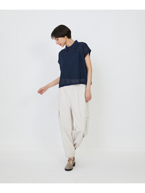 【LOISIR】エステルコットンリネンダブルジャカード編みニットポロ 詳細画像 レッド 17