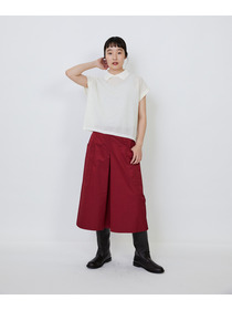 【LOISIR】エステルコットンリネンダブルジャカード編みニットポロ 詳細画像 レッド 2