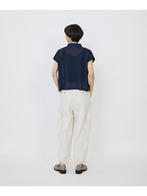 【LOISIR】エステルコットンリネンダブルジャカード編みニットポロ 詳細画像 レッド 20